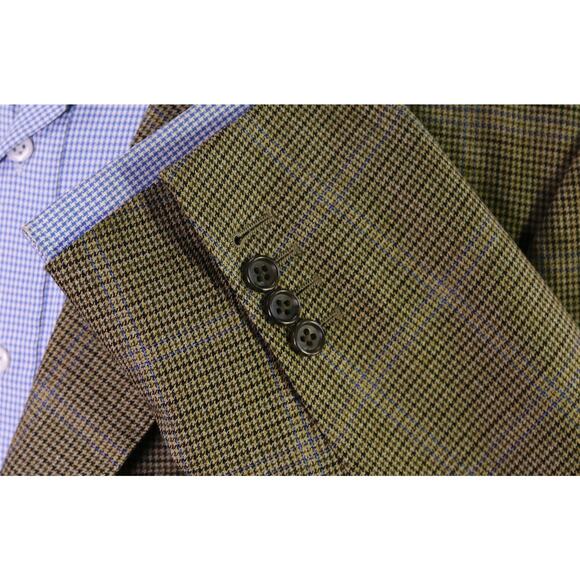 Tai Pan Row Bespoke Custom Tailored Brown Black Check Wool Sportcoat Blazer 42R - Picture 6 of 9